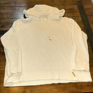 Michael Kors - White knitted Hooded Sweater woman’s size XL